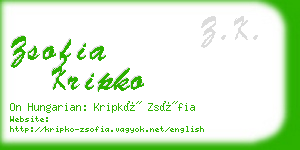 zsofia kripko business card